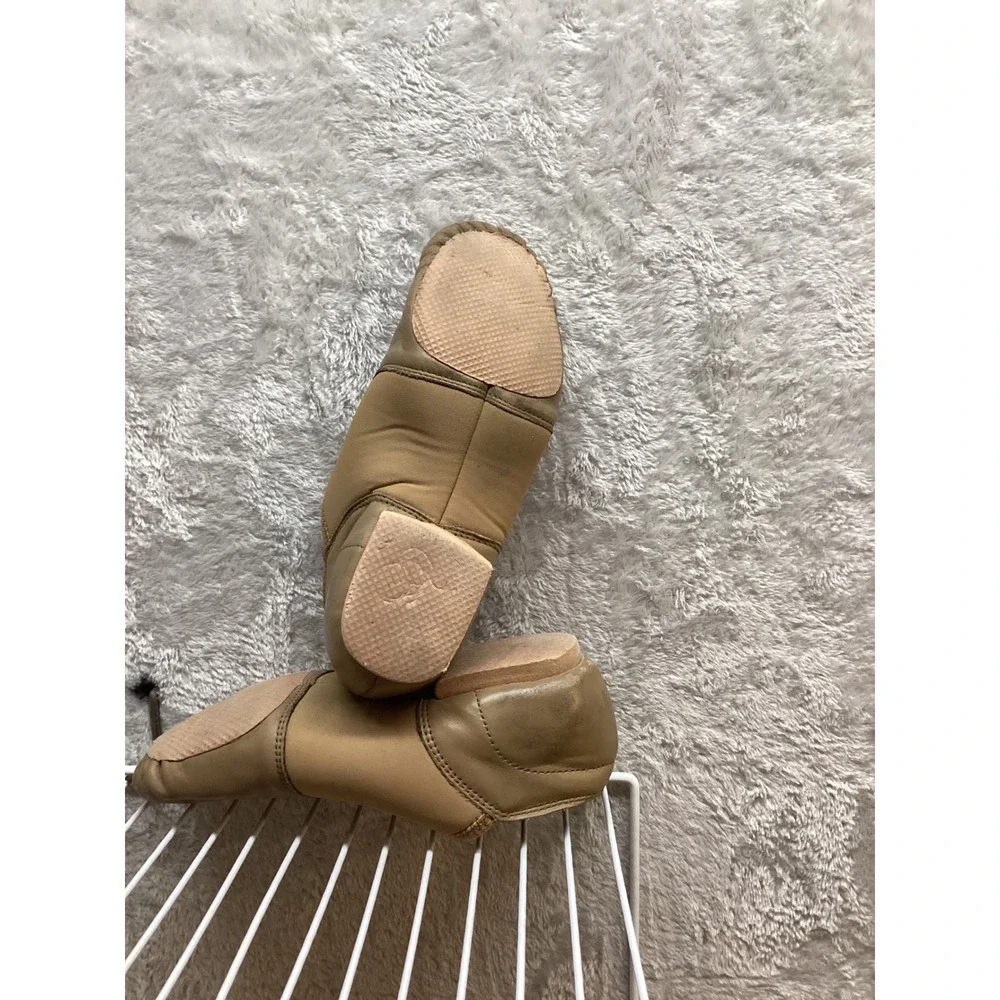 Kids‎ Tan Leather Jazz Dance Shoes Split Sole Slip On